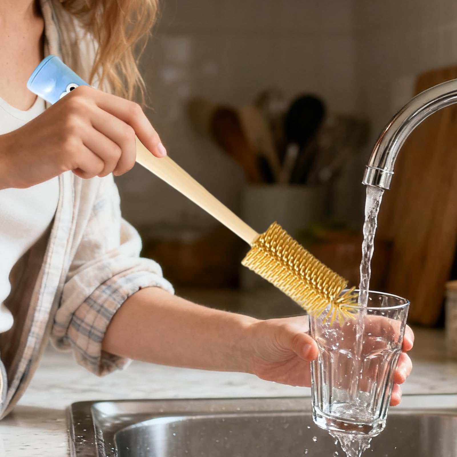 Flaschenbürsten Für Die Reinigung | 5-In-1 Multifunktionale | Reinigungsbürste Für Tassen,Lange Griff Flaschenbürste Für Tassen,Für Spalten Rillen Deckel Strohhalme Sauger Brustpumpen