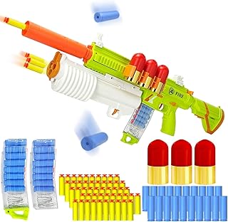 Soft Bullet Toy Gun Rifle, Semi-Auto/Manual Modes & Bonus Launch Mode with Shell Ejecting, Foam Dart Launcher Toy Blaster, Outdoor Party Games Christmas Birthday Gift for Teens 14+ (Green)