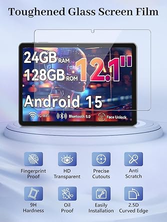 Screen Protector for Blackview MEGA 2 12 inch Tablet, 9H Hardness Tempered Glass, Anti-Fingerprint,Anti-Scratch, Easily Installation & HD Clear