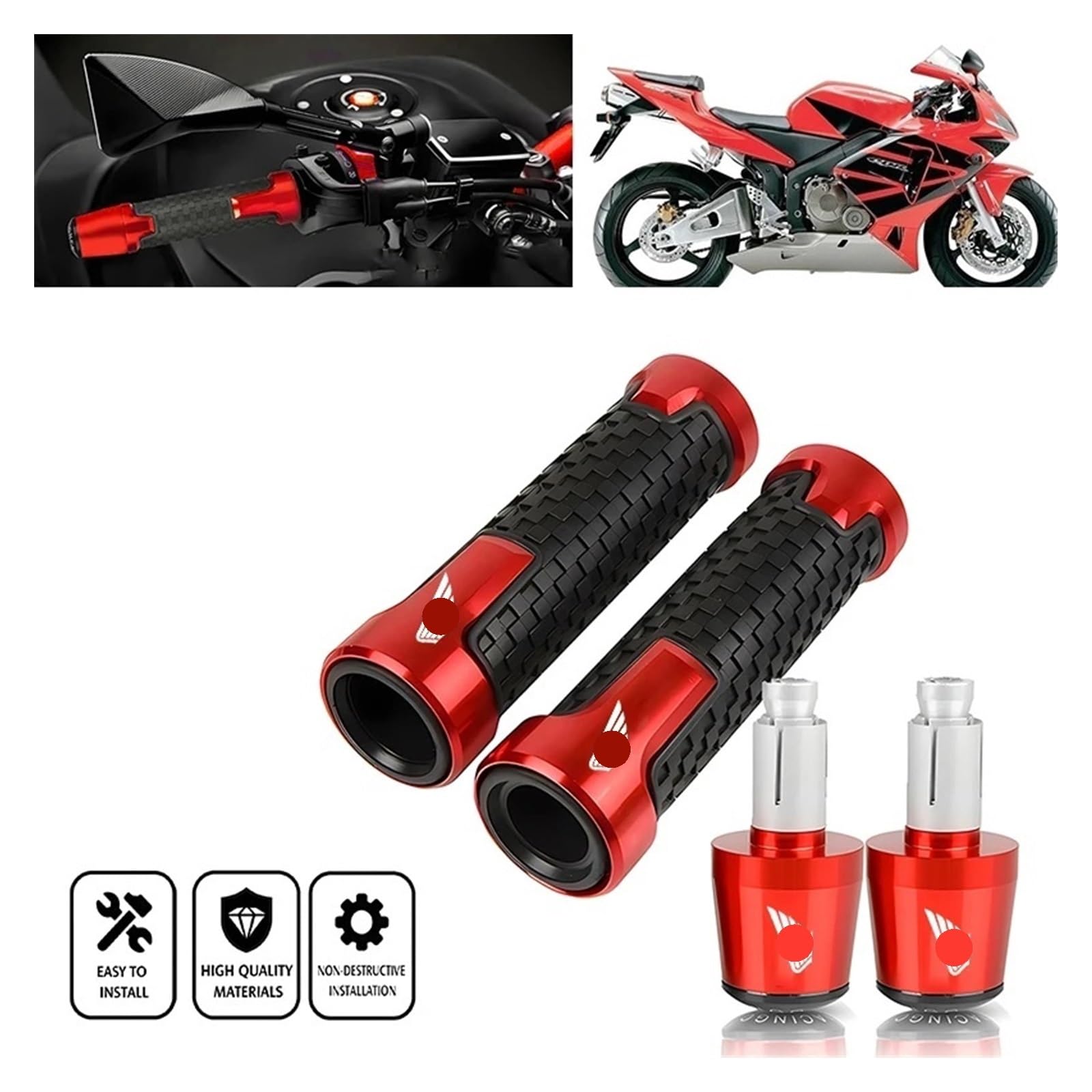 Empuñaduras Manillar para CBR 125R 600 F4i 650F/R 1100XX 1000F CBR 600 954 1000 RR 900RR 250R Funda De Goma para Manillar De Motocicleta(Silvery-A)