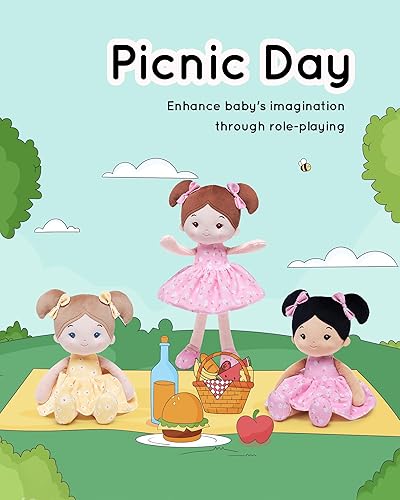 Miniatura 3 de LeyaDoll Muñeca bebé niña regalos juguetes de peluche muñecas suaves regalos bebé 12 pulgadas (DaisyGirl amarillo)