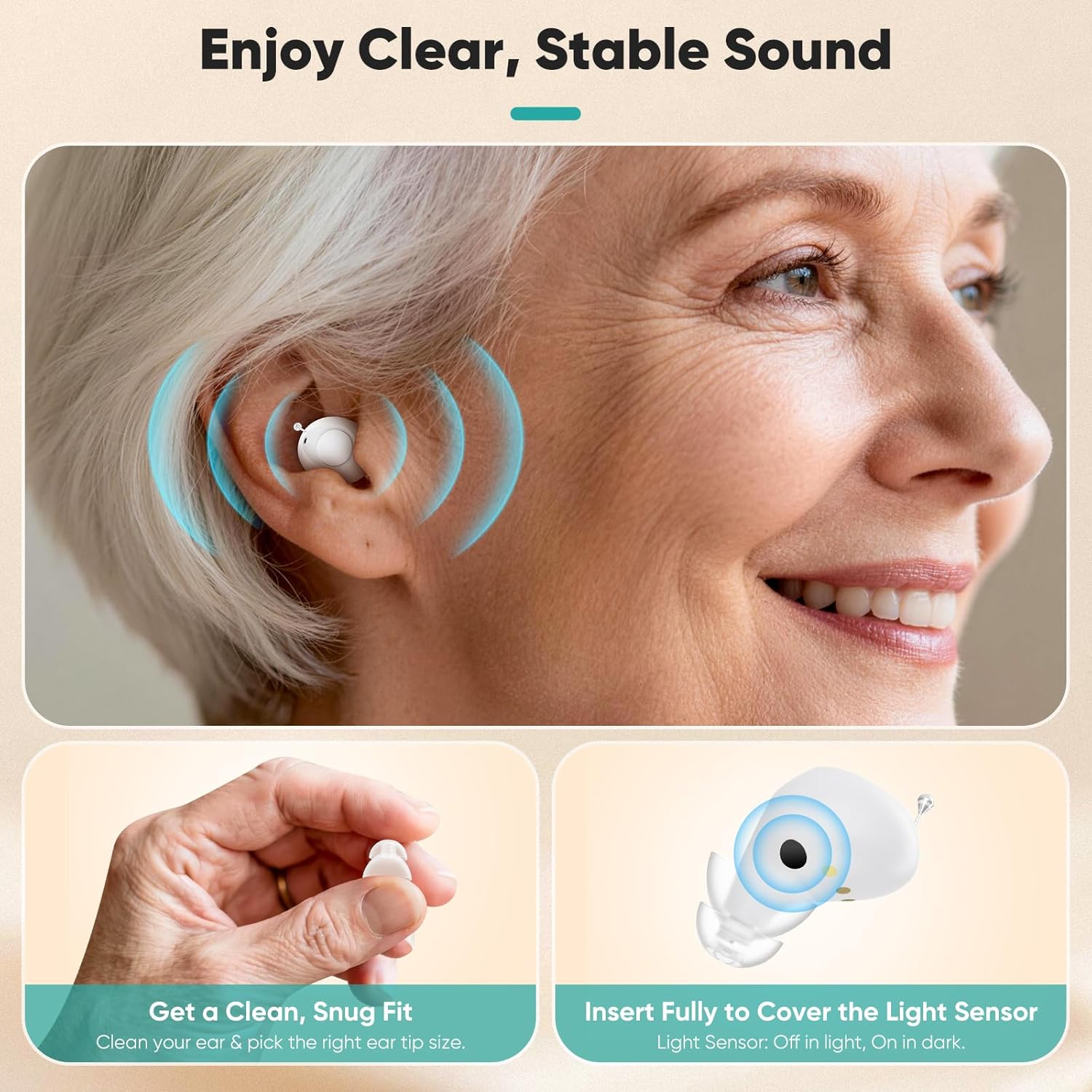 OTC Hearing Aids for Seniors Rechargeable - Portable Power for Days, Noise Reduction & Comfort Fit with Magnetic Case for Clear Conversations