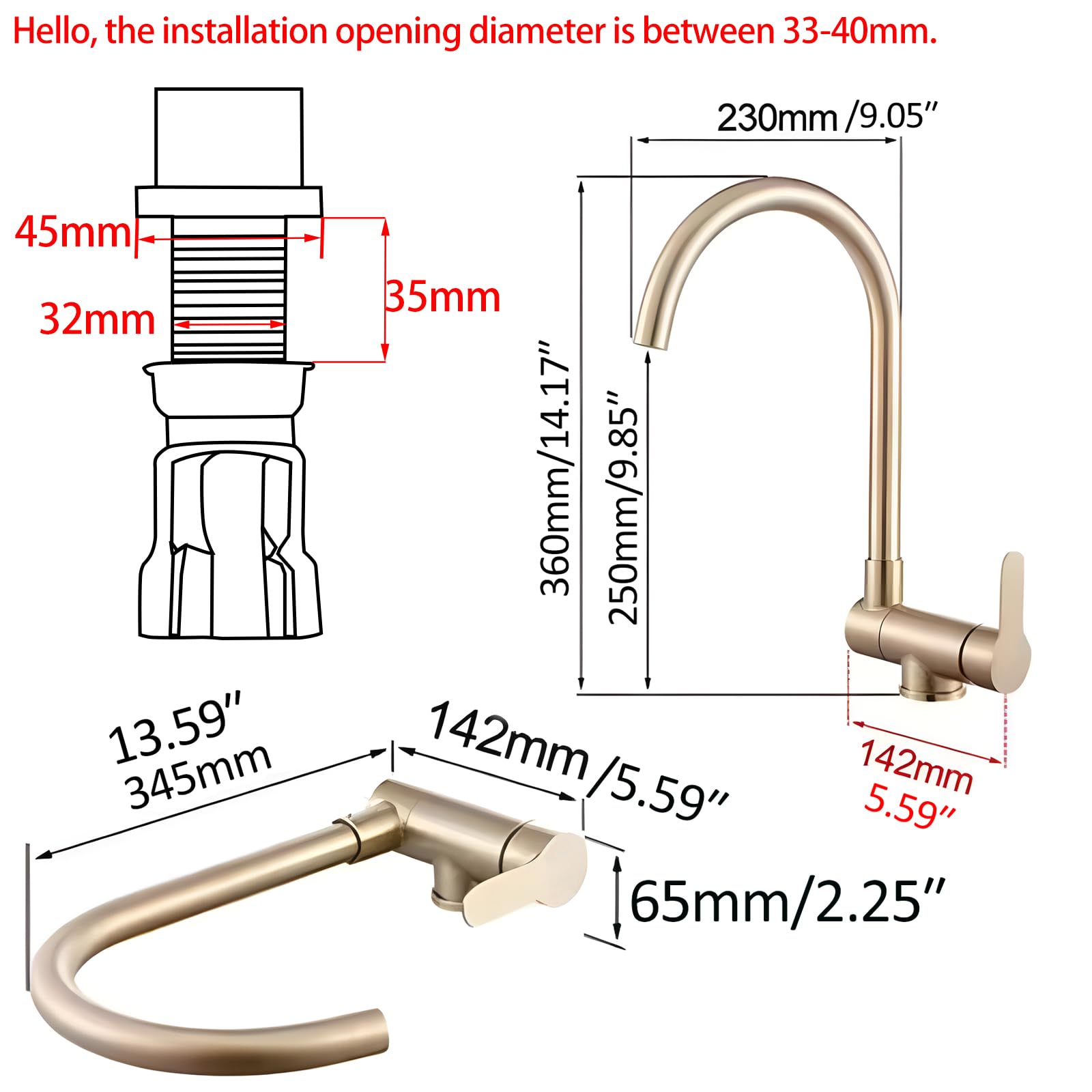 Grifo Cocina Fregadero Abatible Dorado Grifo Cocina Abatible Bajo Ventana | Grifo Cocina Dorado, Grifo De Cocina Abatible Bajo Ventana,Abatible,Diseñado Resolver El Problema De Spertura Fe La Ventana