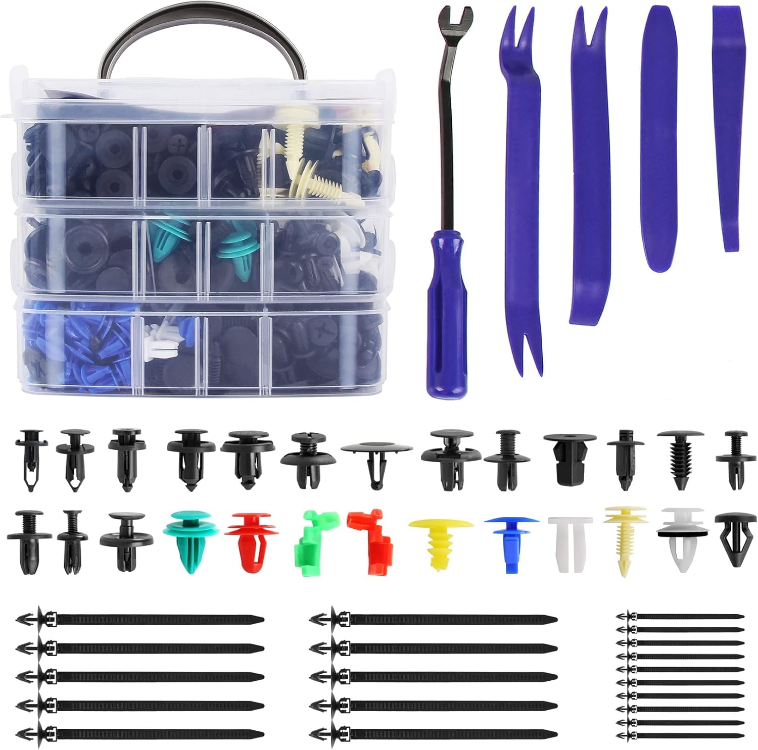 DOCAS 935 Stück AutoBefestigungs clips, Kfz Zierclips, Kunststoff Niet