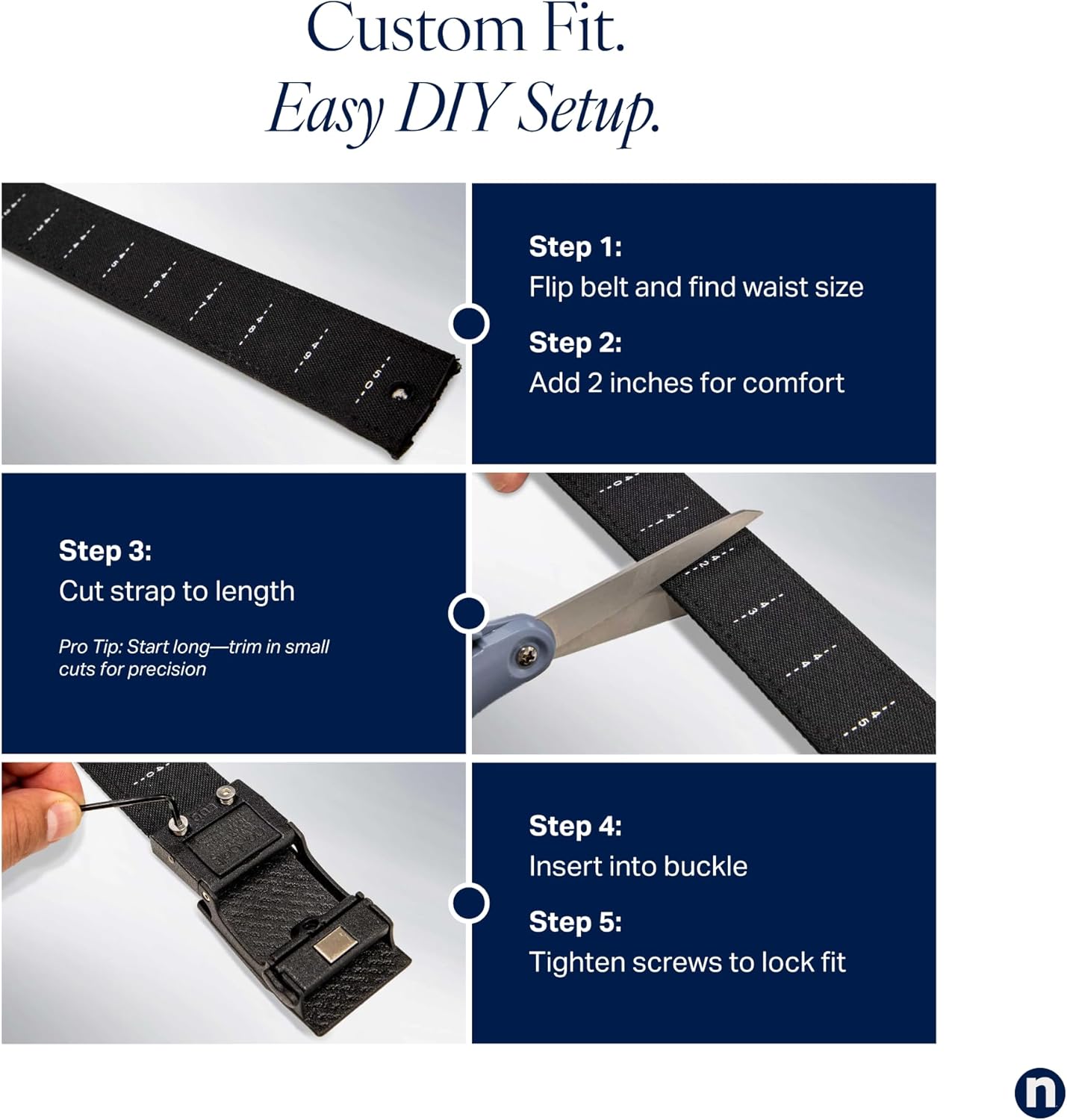 Nexbelt Thin Bar Tactical EDC Ratchet Belt for Men – Adjustable No-Hole Gun Belt for Concealed Carry – 1.5" Wide - Image 7