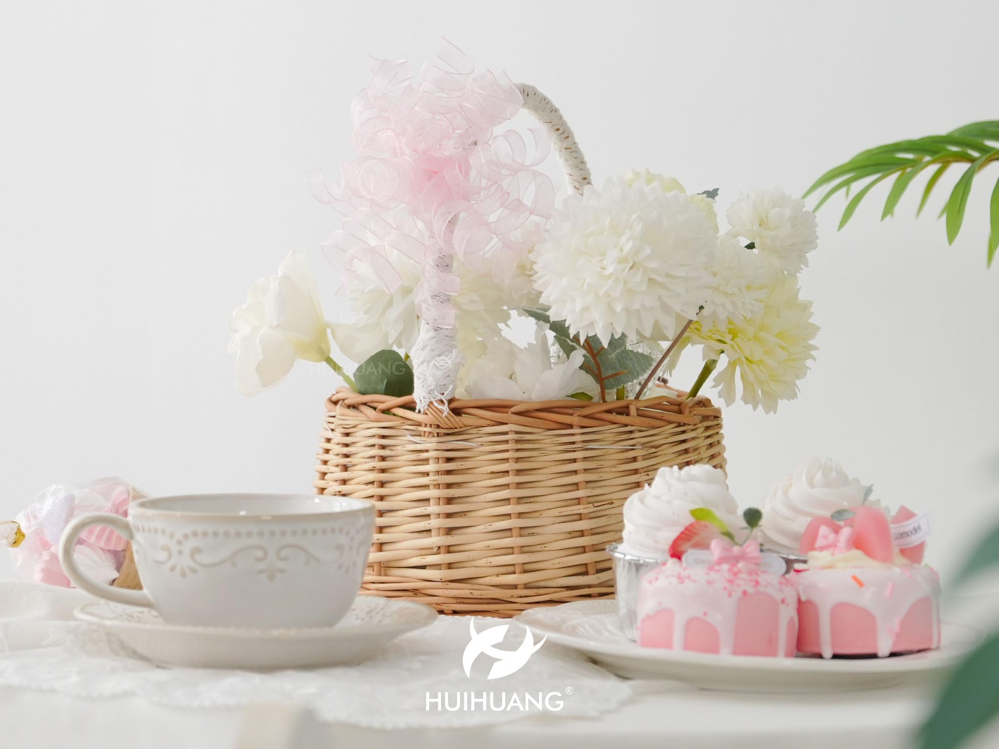 HUIHUANG Rosa Schleifen zum Verpacken von Geschenken, rosa gelockte Geschenkschleifen, 12,7 cm x 8 Stück, selbstklebende gelockte Schleife für Geschenke, Papiertüten, Babyparty-Geschenke