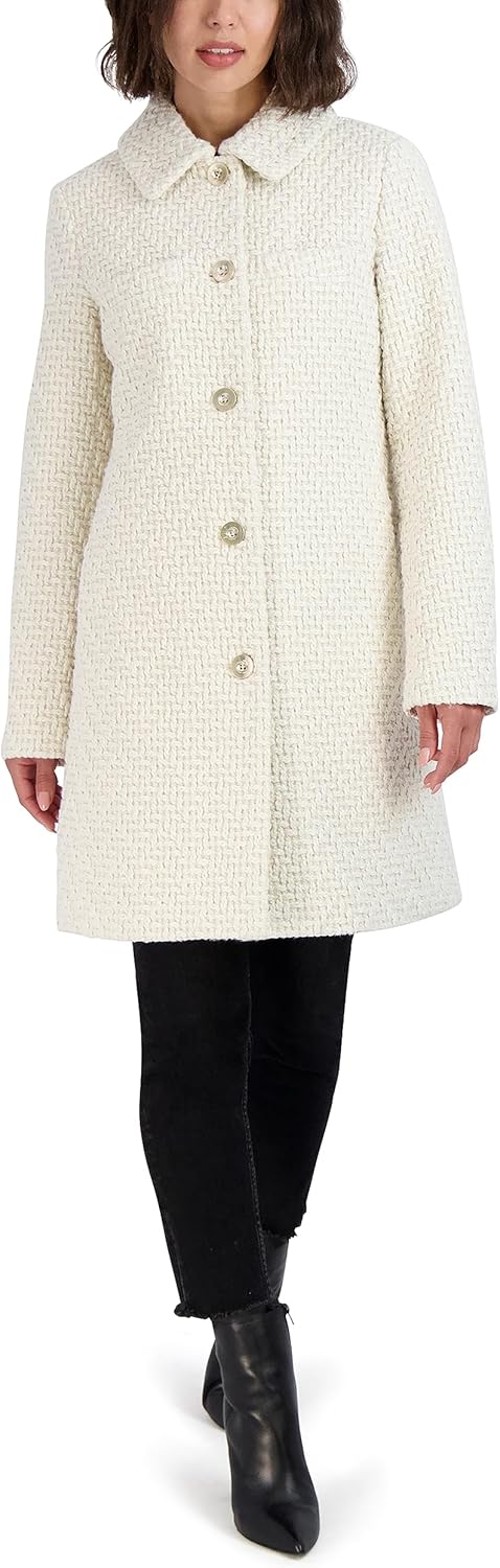 Laundry by Shelli Segal Women's Women’s Chunky Knit Long Coat- Single-breasted Peacoat Jacket - Image 3