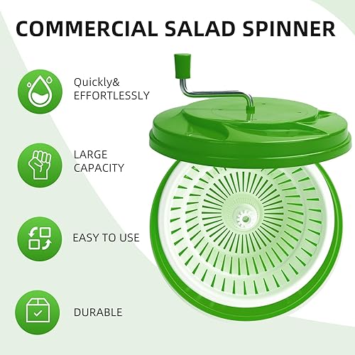 Miniatura 9 de Hiladorasecadora de ensalada manual comercial grande de 5 galones