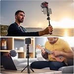 NEEWER Mini Desktop Selfie Stick Tripod Compatible with iPhone GoPro Insta360 DJI with 360° Ball Head Elevated Central Axis, Metal Portable Small Desk Camera Webcam Cell Phone Vlog Stand, TP43 Black