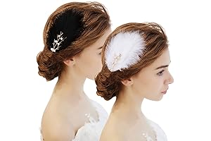 Feather Hair Clips- Black and White Swan Hair Piece