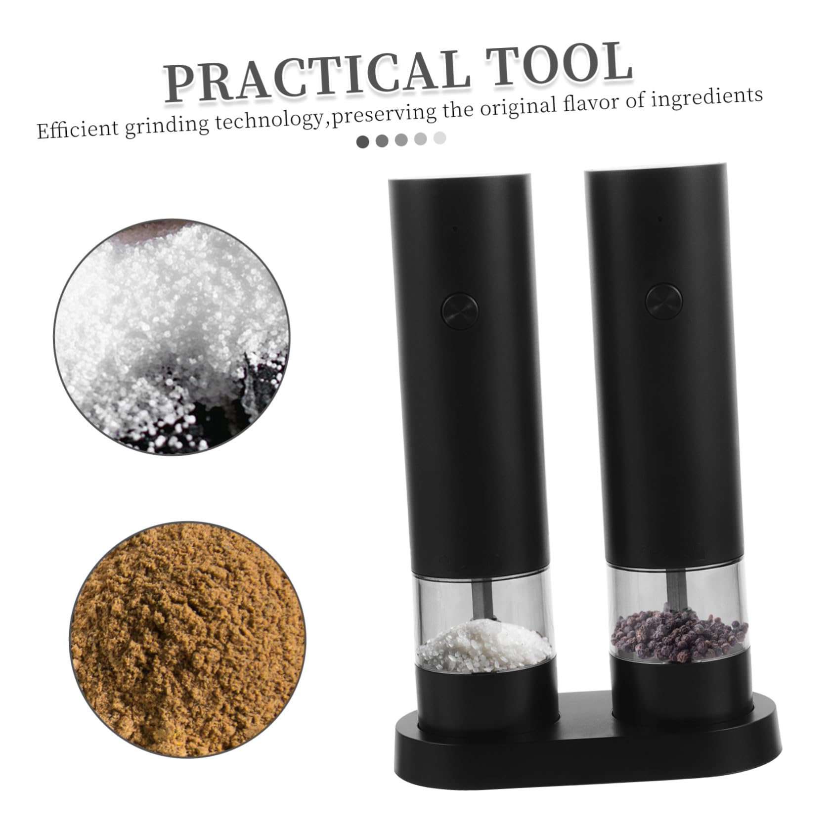 Macina Pepe Elettrico Ricaricabile Usb, Set da 1, Nero Abs