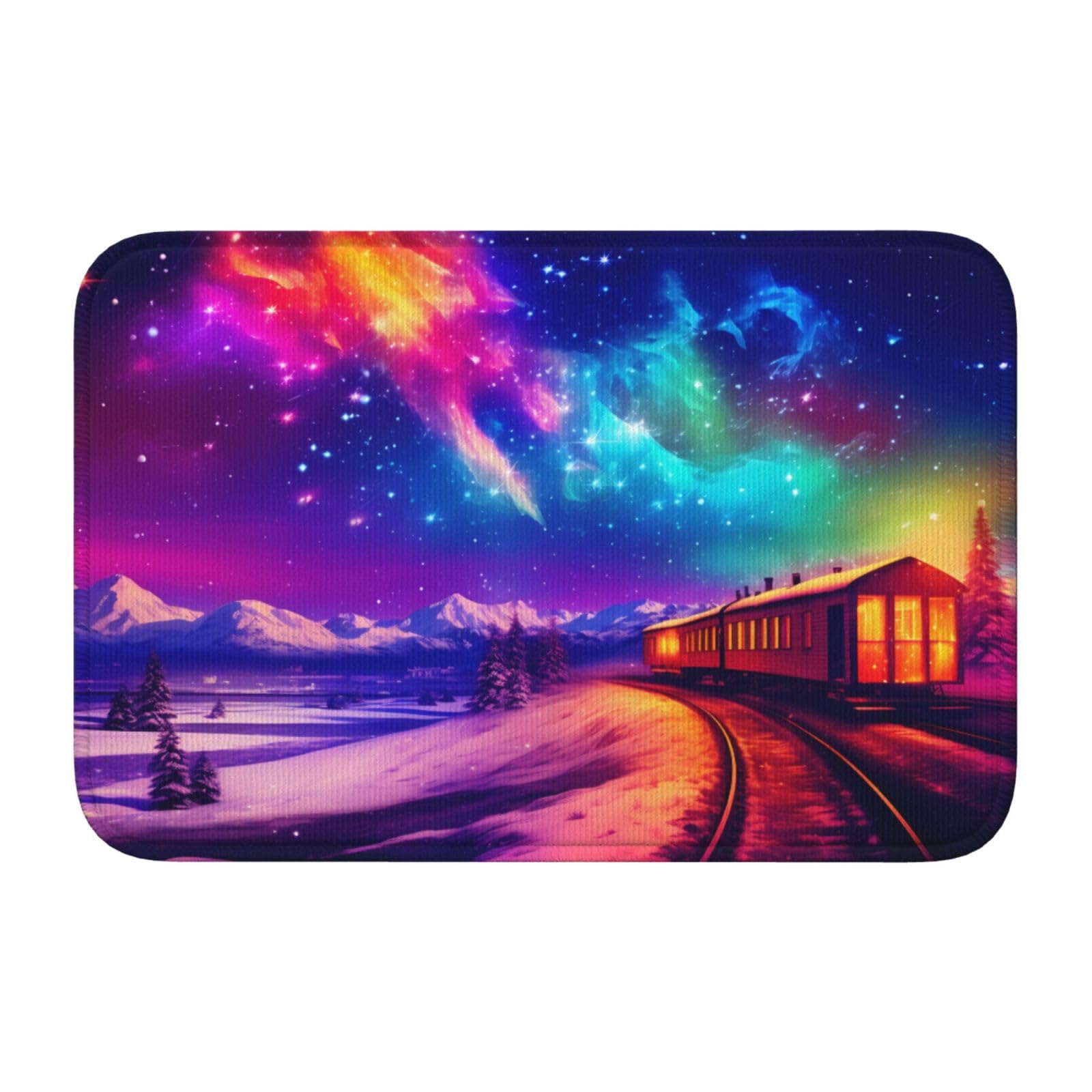 Tapis de sol ourlet ciel nocturne 101x152 cm antidérapant et facile à nettoyer