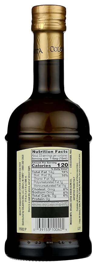 Aceite de Oliva Extra Virgen Orgánico Colavita 17 fl oz miniatura 2