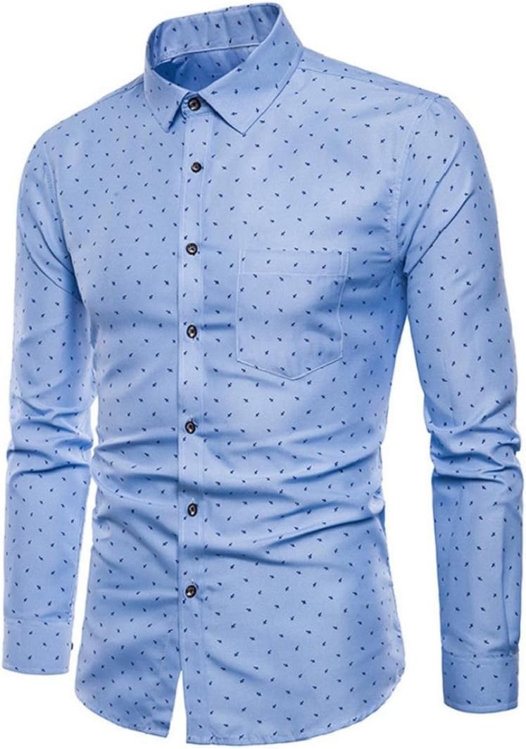 Men's Long Sleeve Dress Shirts Formal Oxford Shirt Casual Slim Fit Shirts Tops