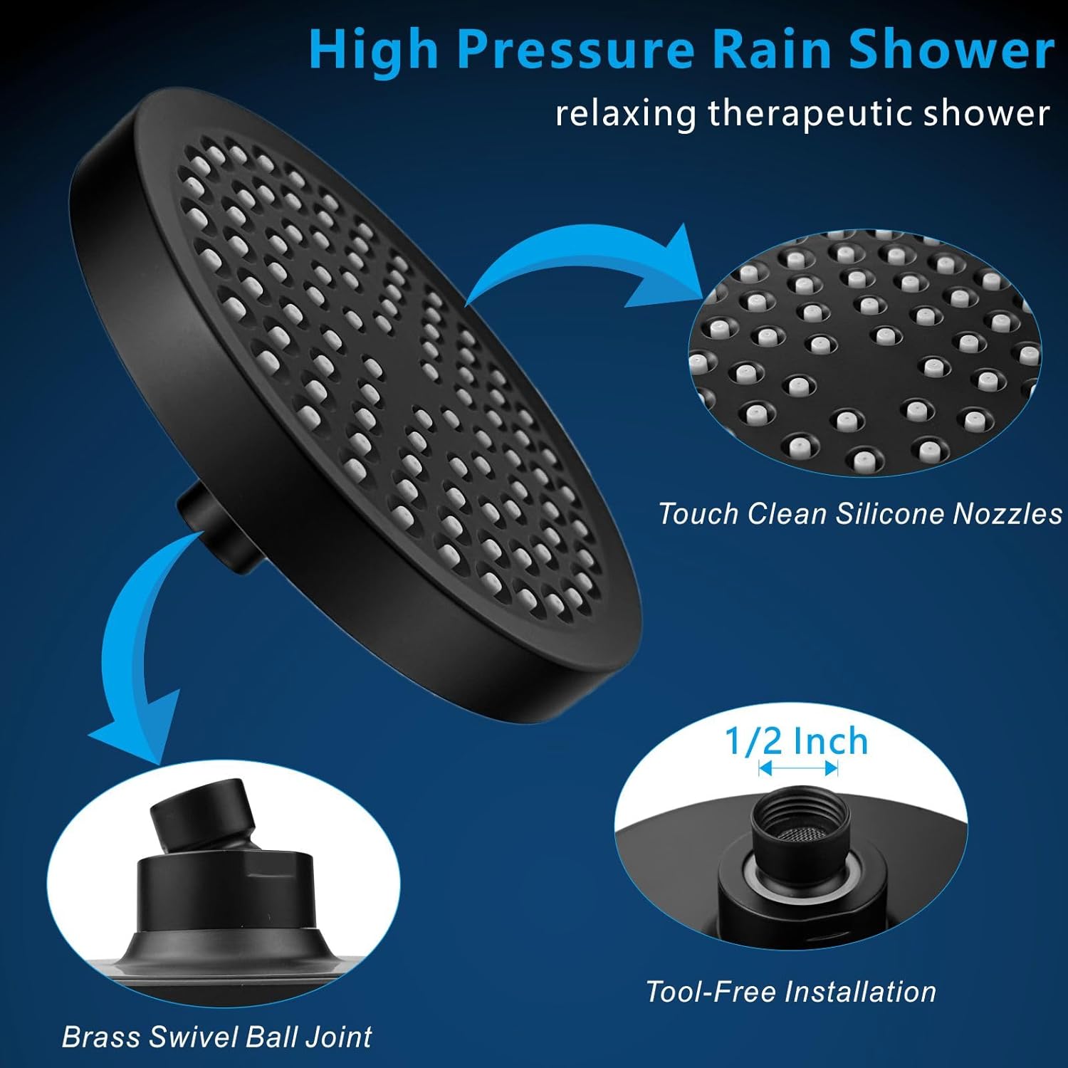 High Prure Rain Shower Head - Luxury Modern Look - The