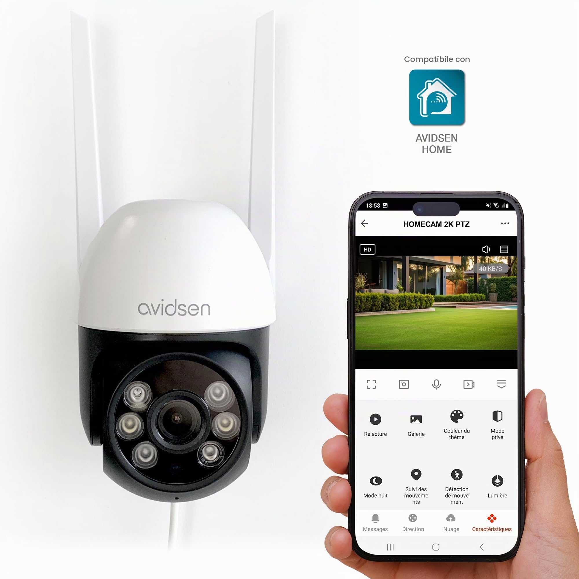 Avidsen HomeCam 2K PTZ telecamera di sicurezza motorizzata per esterni Home 127154