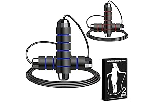 Jump Rope, Adjustable Skipping Rope with Soft Foam Handles, Tangle-Free Rapid Speed...
