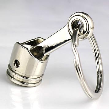maycom Creative Polished Silver Engine Piston Keychain Key Chain Ring Keyring Keyfob 86076