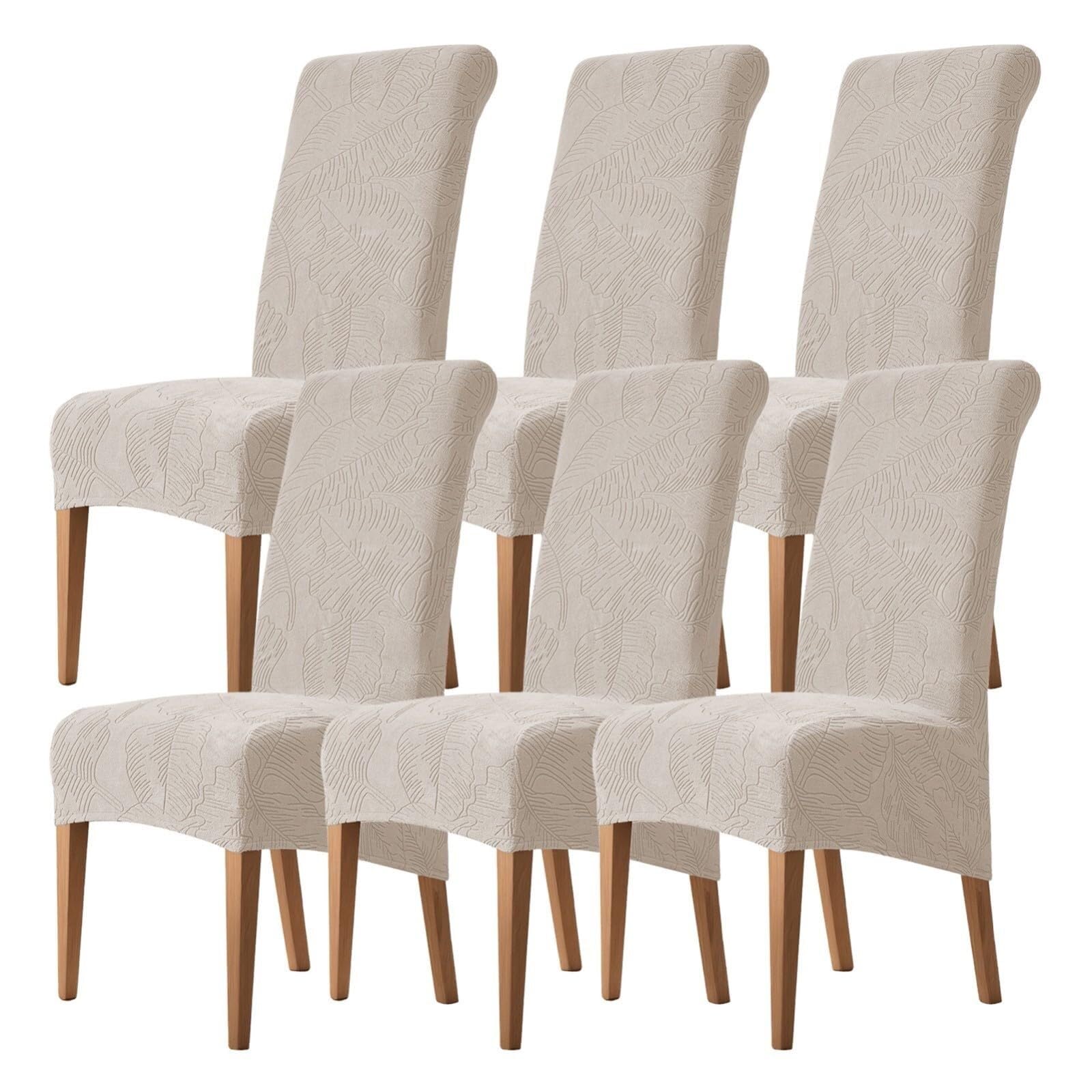 NMVAWIPT Stretch High-Back Dining Chair Covers, Removable Washable Protectors For Home, Restaurant, Banquet(21#,6Pcs)