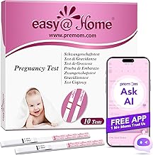 Easy@Home 10 Pregnancy Test Strips for Early Detection: 10 MIU/mL, 5 mm Width