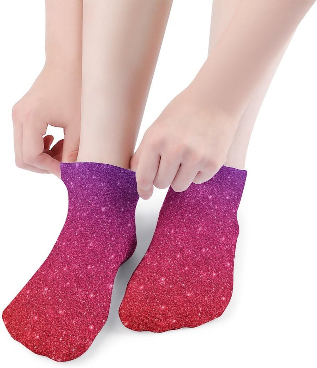 Gradient Sequin Sparkle Ankle Socks for Men Women 5 Pairs