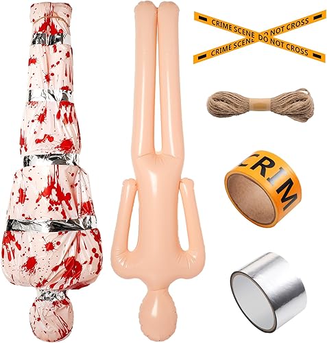 Liliful Decoraciones de Halloween inflables para exteriores, accesorios para víctimas de cadáveres muertos, espeluznante, decoración de patio, bolsa