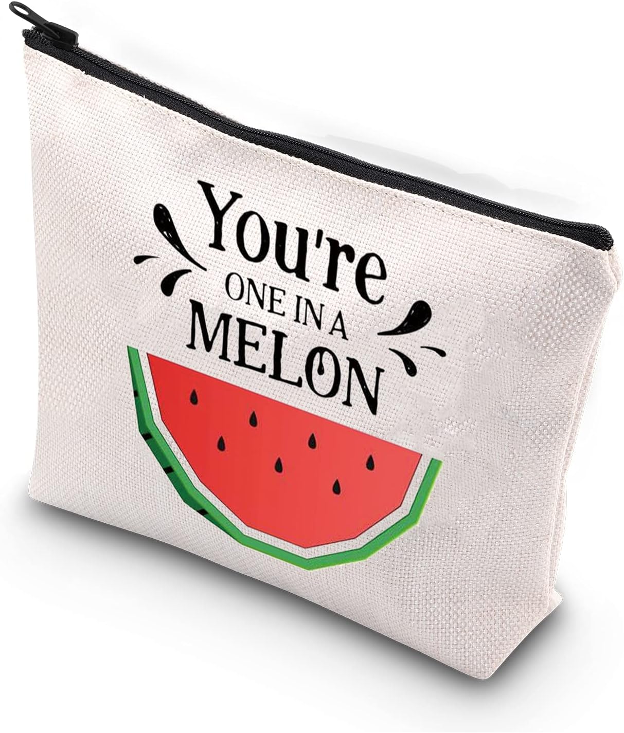 BDPWSS Watermelon Party Supplies You Are One In a Melon Cute Pun Watermelon Party Bag Watermelon Cosmetic Bag Waterproof Toiletry Bags For Women Girls Watermelon Fruit Lover Gifts (One in melon)