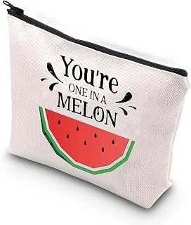 BDPWSS Watermelon Party Supplies You Are One In a Melon Cute Pun Watermelon Party Bag Watermelon Cosmetic Bag Waterproof Toiletry Bags For Women Girls Watermelon Fruit Lover Gifts (One in melon)