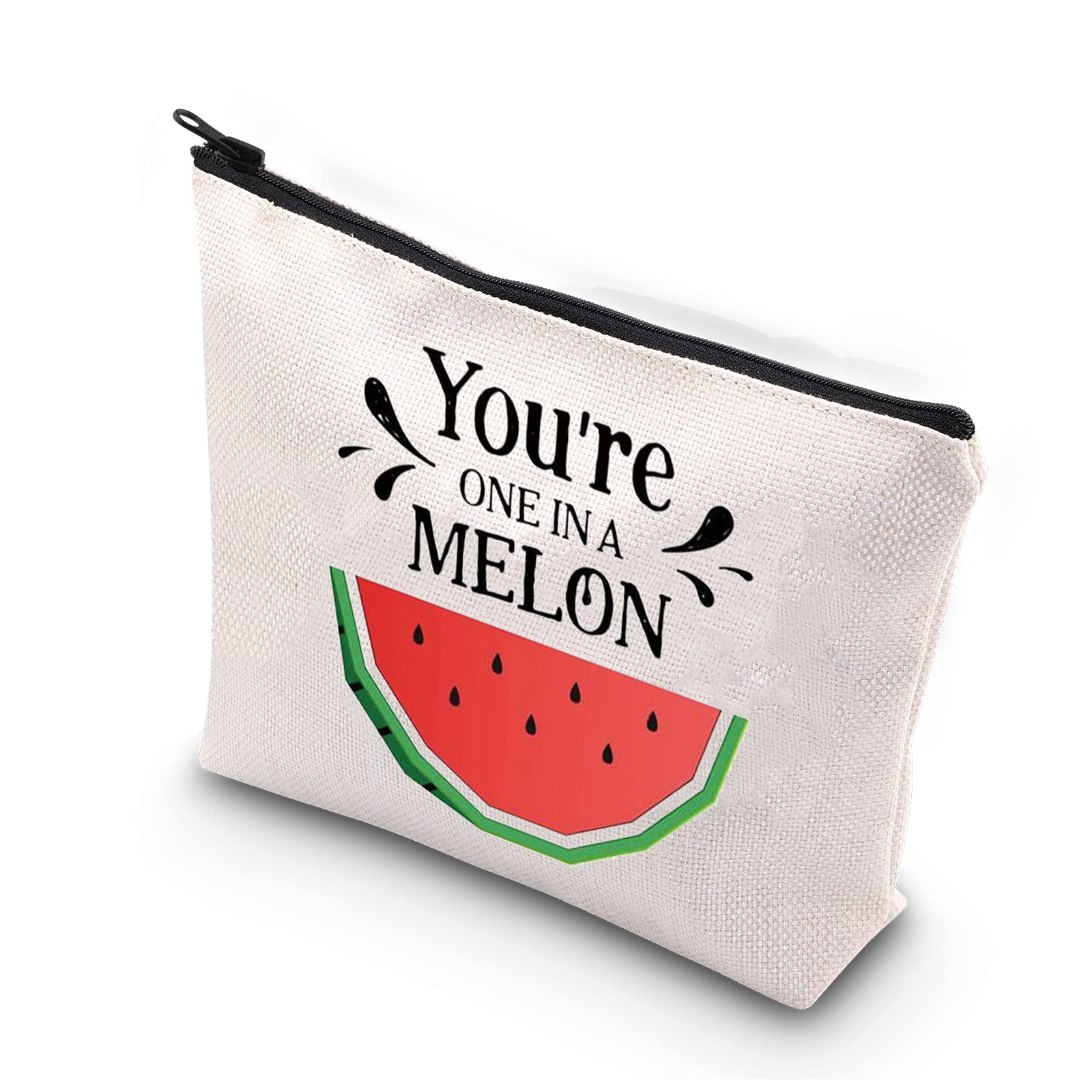 BDPWSS Watermelon Party Supplies You Are One In a Melon Cute Pun Watermelon Party Bag Watermelon Cosmetic Bag Waterproof Toiletry Bags For Women Girls