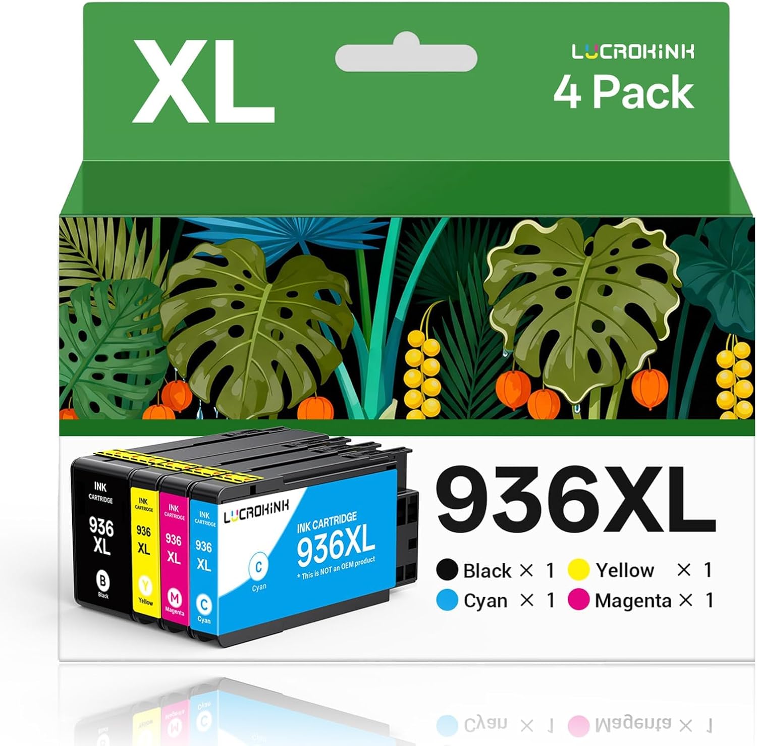 936XL Ink Cartridges Replacement for HP 936e 936XL Ink Cartridge Combo Pack for OfficeJet Pro 9110b, 9120b, 9130b OfficeJet Pro Wide Format 9720/9730 Printer (4 Pack, Black Cyan Magenta Yellow)