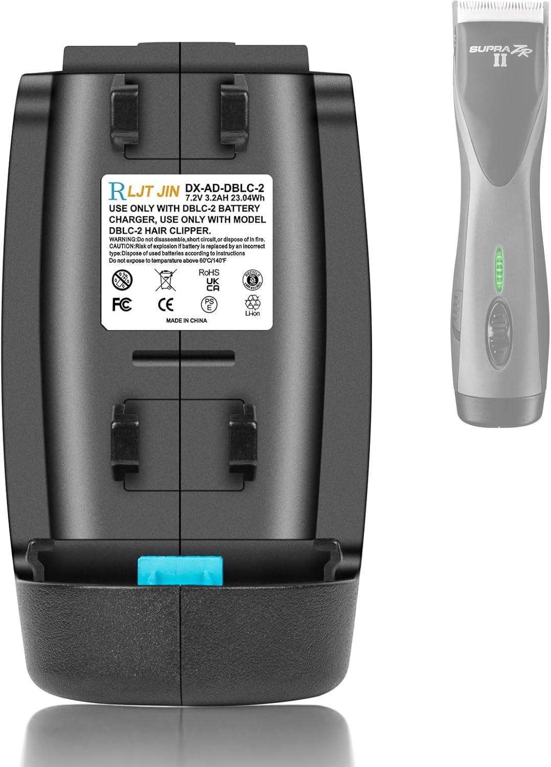 for DBLC-2 Replacement Battery Compatible Supra ZR II and Pulse ZR II Cordless Clippers, Replaces Batteries 79025 and 560470 Models Lithium-ion 3200 mAh