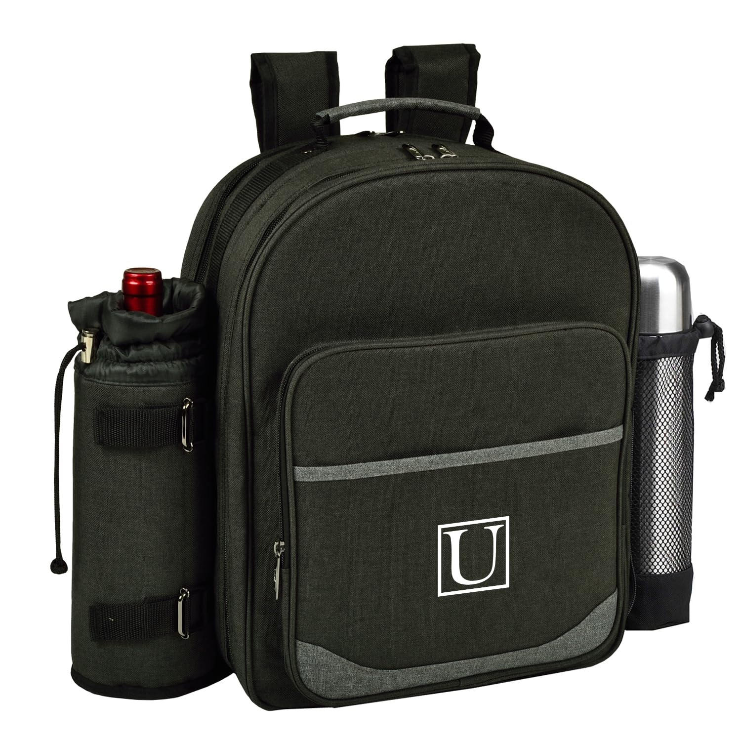 Picnic at Ascot Personalized Monogrammed Equipped 2 Person Picnic Backpack with Coffee Service, Cooler & Insulated Wine Holder - Designed & Assembled in The USA