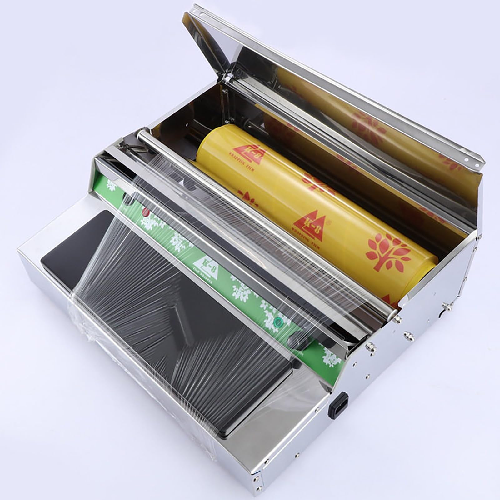 Máquina Selladora de Film Térmico, Máquina Empacadora Manual de Film Estirable con Placa Calefactora Integrada, Ideal para Envasar Frutas y Alimentos en Supermercados, Fruterías y Hoteles