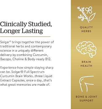 Solgar Full Spectrum Curcumin Brain Works, 90 Licaps, 30 Servings - Non-GMO