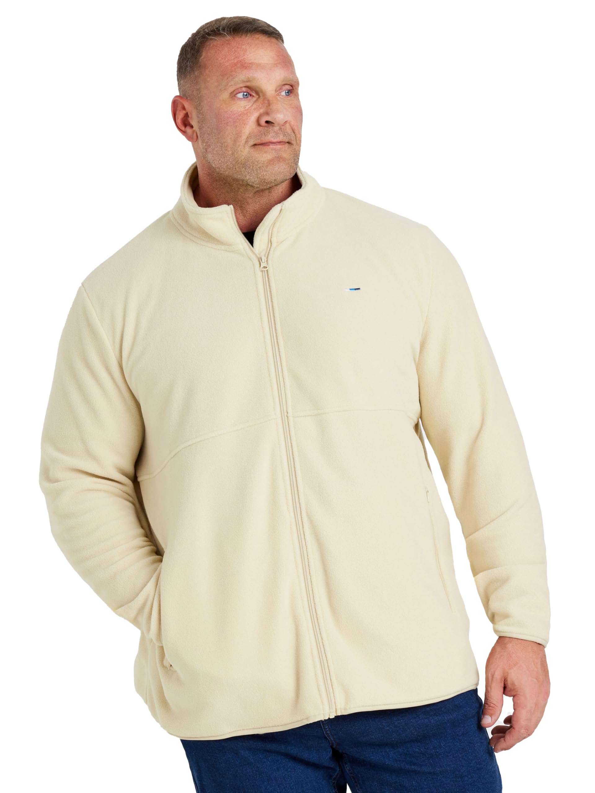 BadRhino Big & Tall Natural Essential Zip Through Fleece - Men's - Plus Size Curve