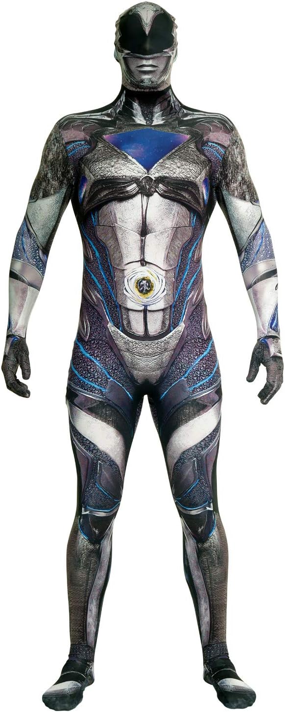 Morphsuits Black Power Ranger Costume Adult, Mens Deluxe Power Ranger Costume Medium