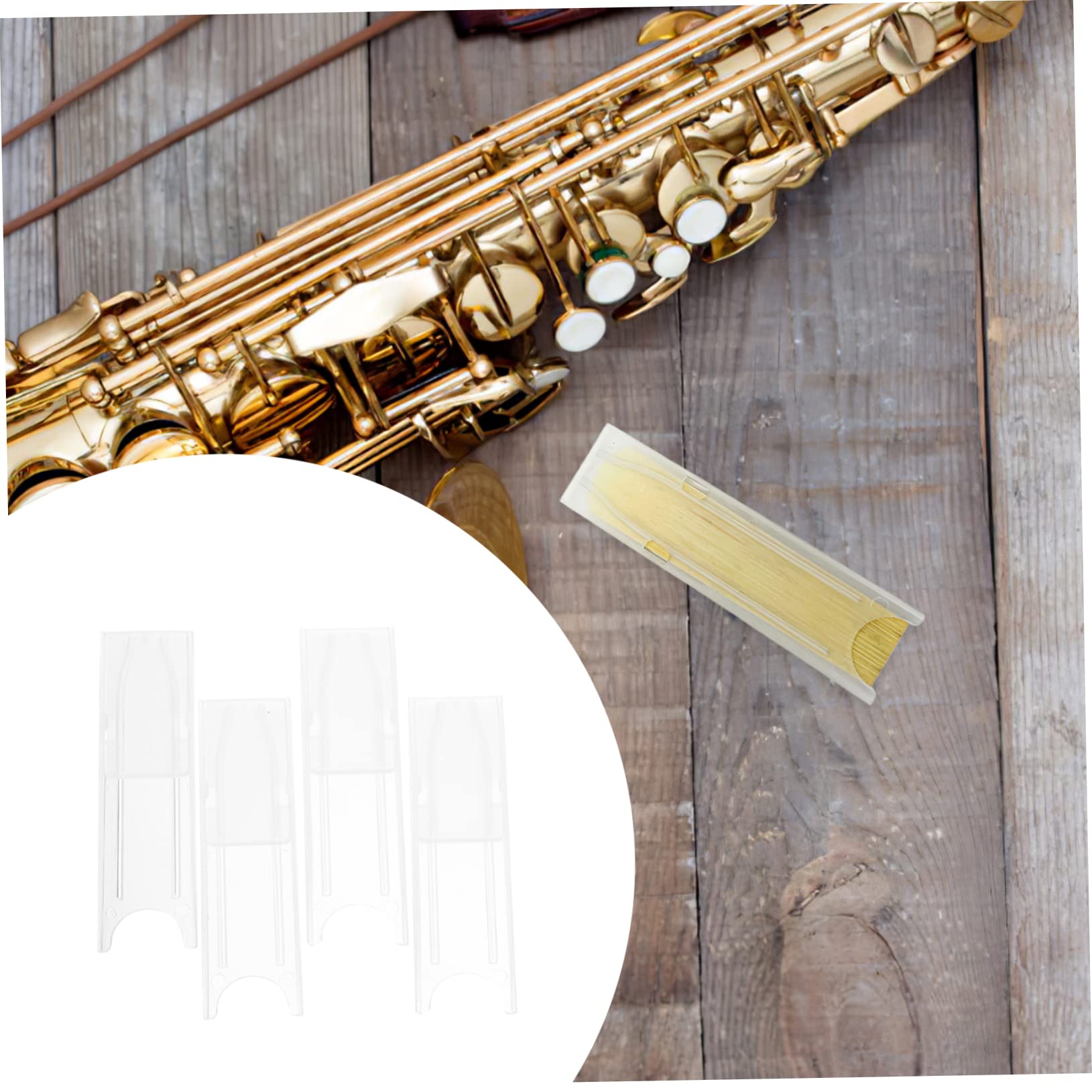 ERINGOGO 4pcs Saxophone and Clarinet Reeds Storage Box Holder Ventilation for Reeds Accessory for Woodwind Instruments