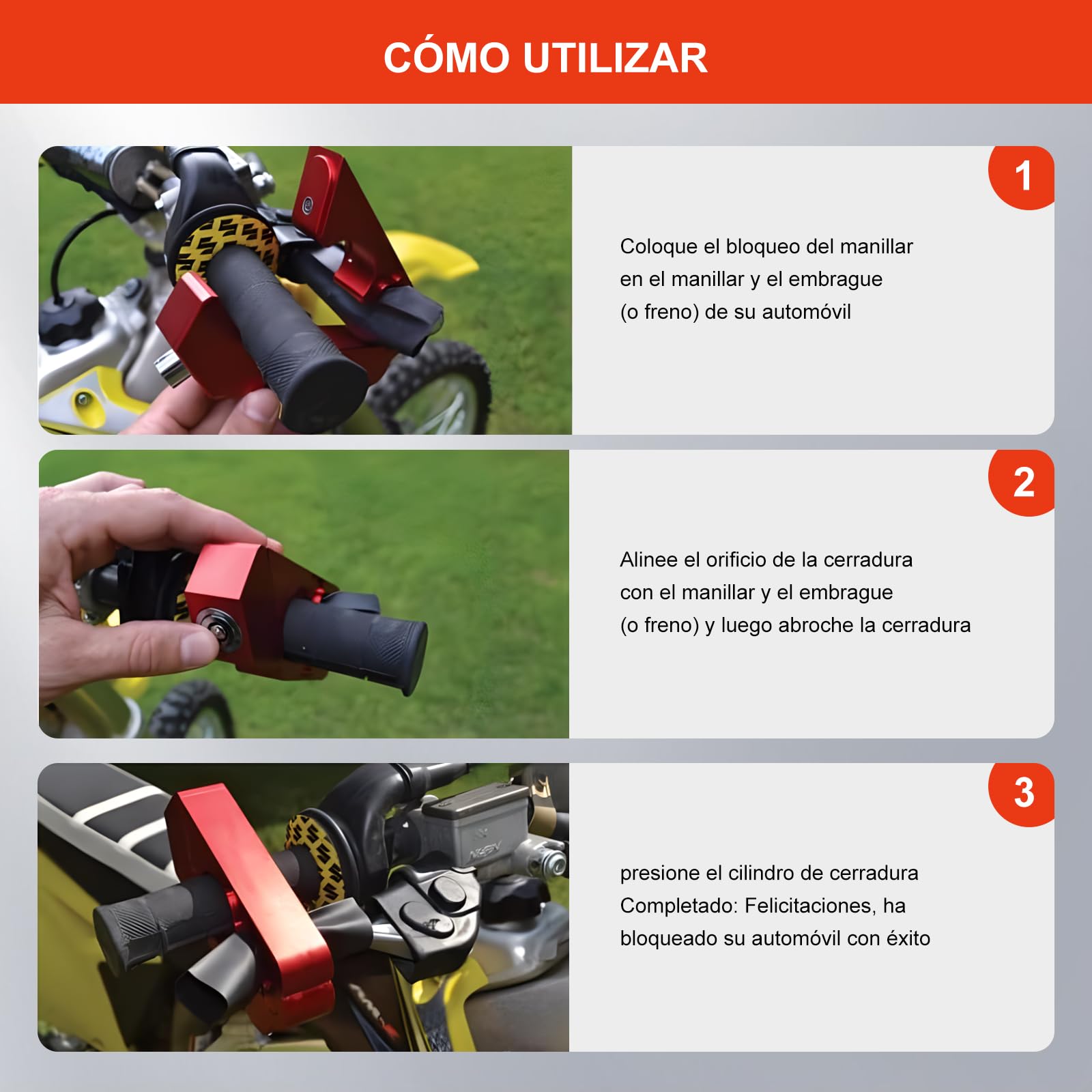 Lucchetto Per Moto Con Blocco One-Touch - Antifurto Per Scooter E Ciclomotori - Foto 11