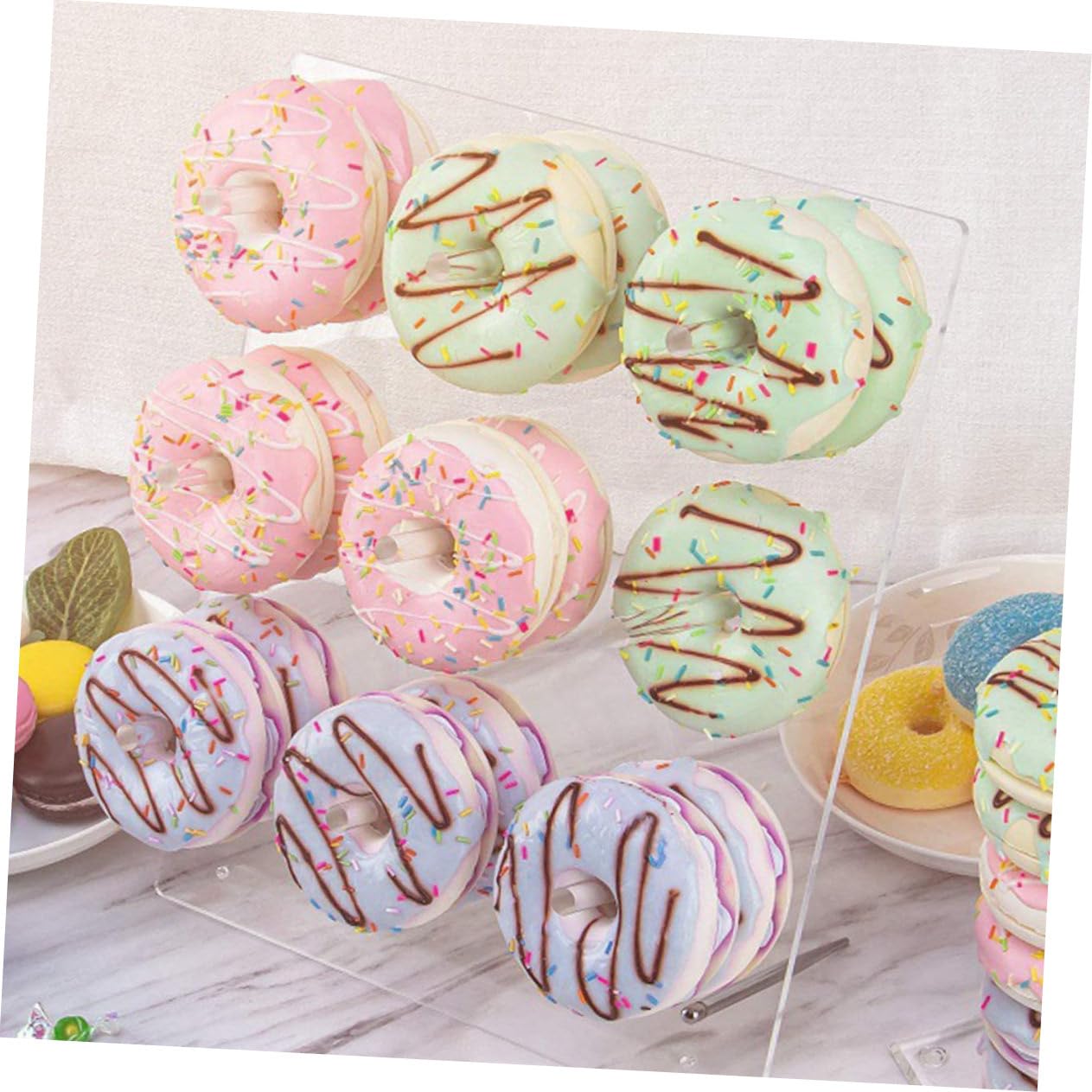 TOPBATHY Expositor De Donas Acrílico Transparente Soporte Para Donuts Decoración Para Fiestas
