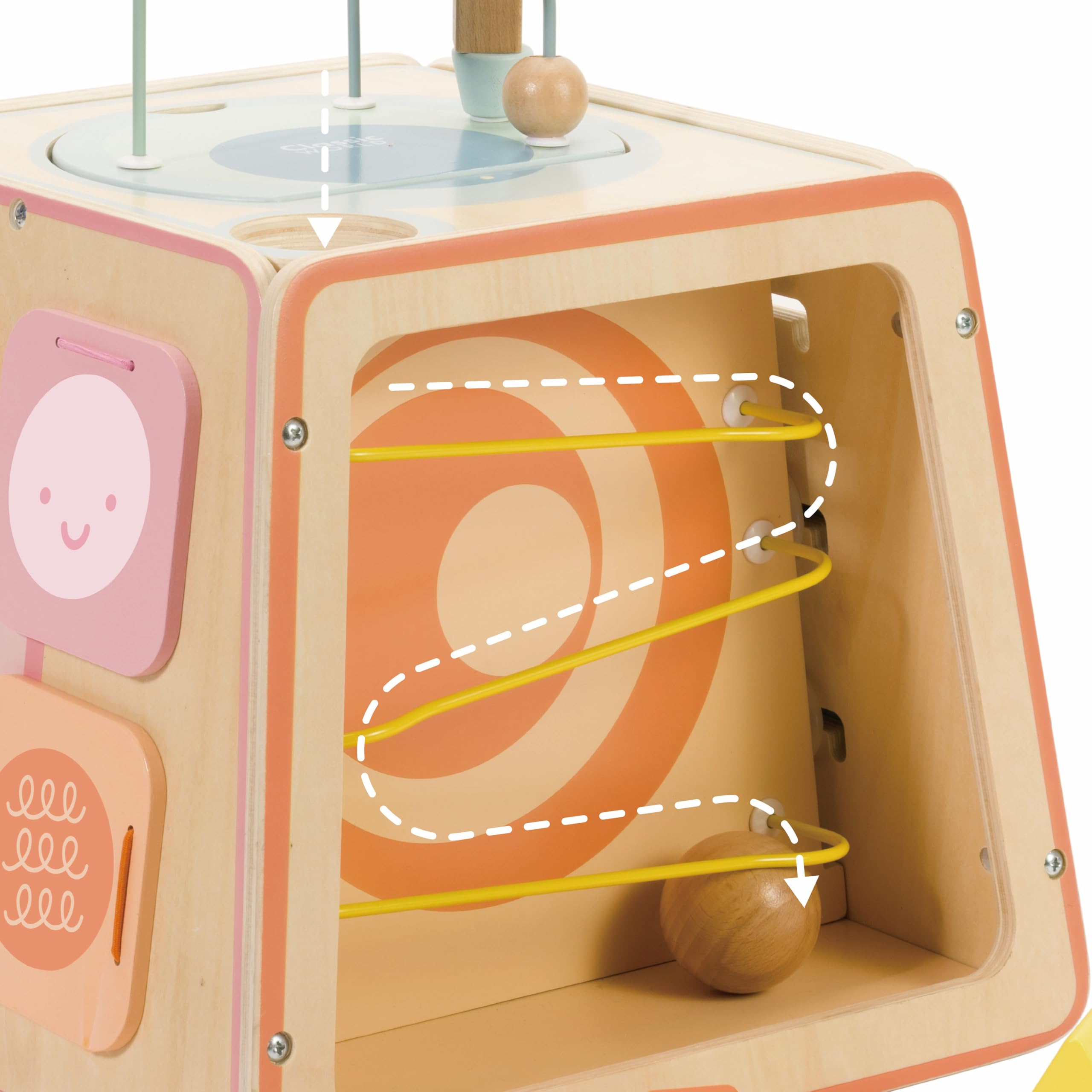 Classic World Cubo motorio Arty in Legno Multifunzione Giocattolo educativo per Bambini Cinque Lati