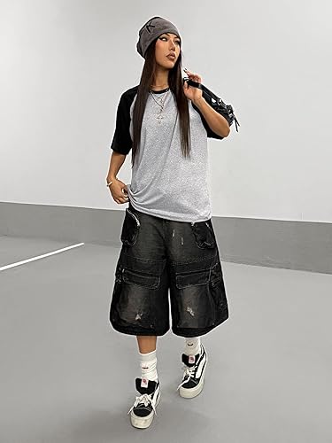 Miniatura 3 de Verdusa Camiseta casual de manga corta con cuello redondo de gran tamaño para mujer