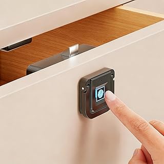 Sunkizzrs® Fingerprint Drawer Lock for Single/Double Door — Smart Biometric Cabinet Lock —Biometric Wardrobe Lock for Cabi Price In India