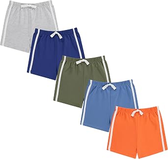 Cudlie 5-Pack Boys Baby & Toddler Shorts - Soft, Durable Play Shorts for Boys, Sizes 12 Months to 4T