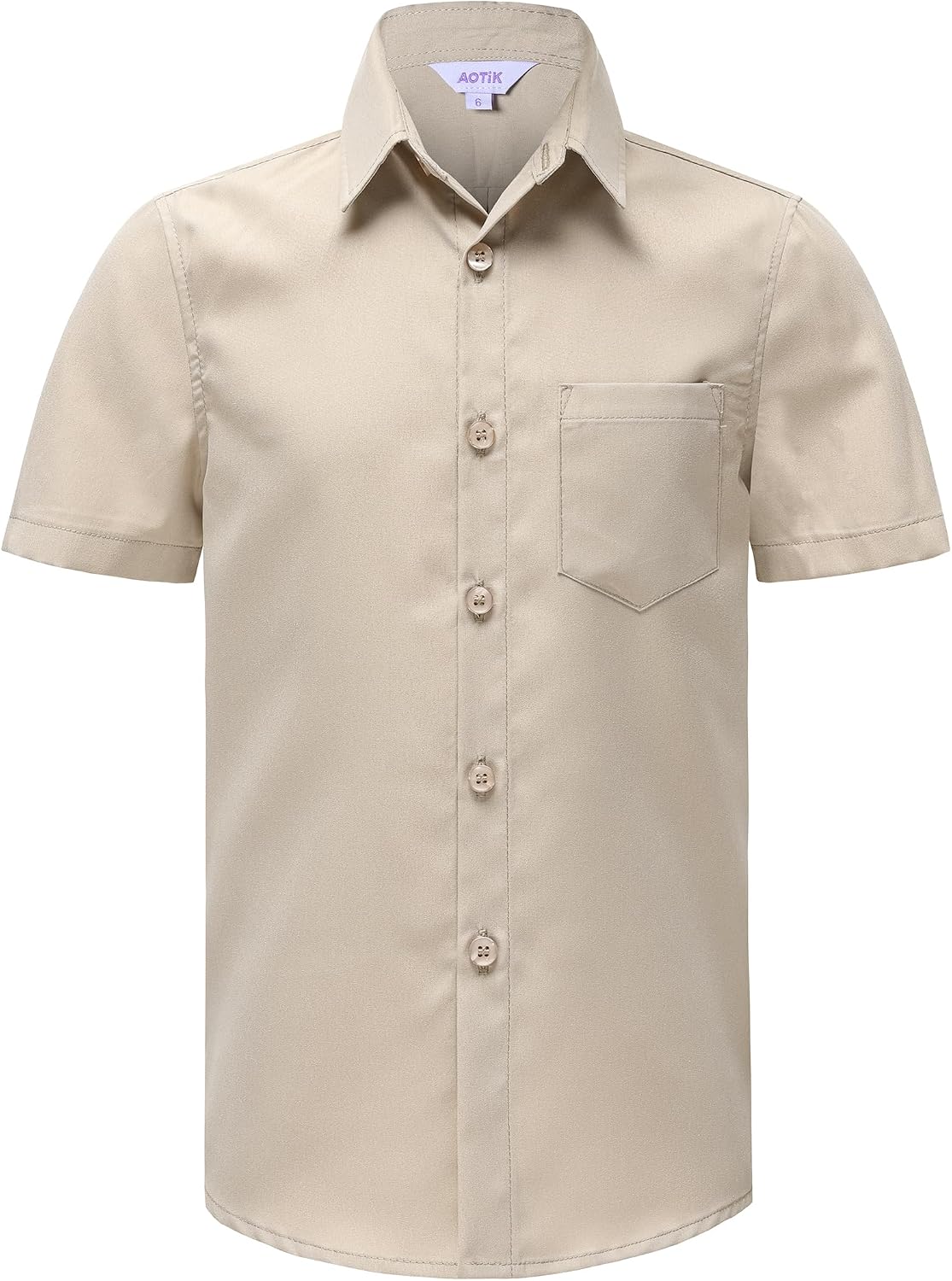 AOTIK Boys Dress Shirts Short Sleeve Button Down Shirt with Chest Pocket