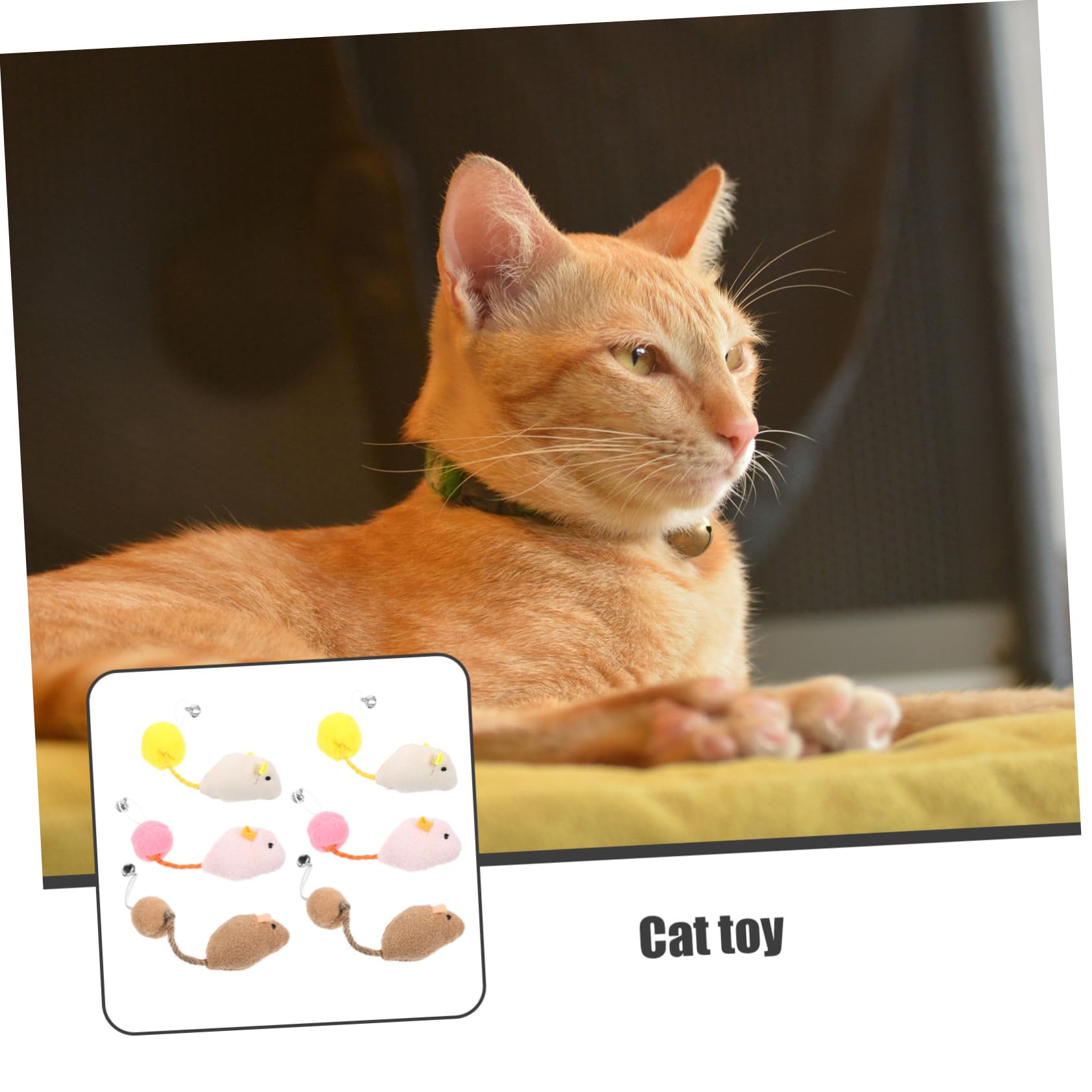 Lot De 6 Souris en Peluche avec Clochette pour Chat Idéales pour Jouer en Intérieur