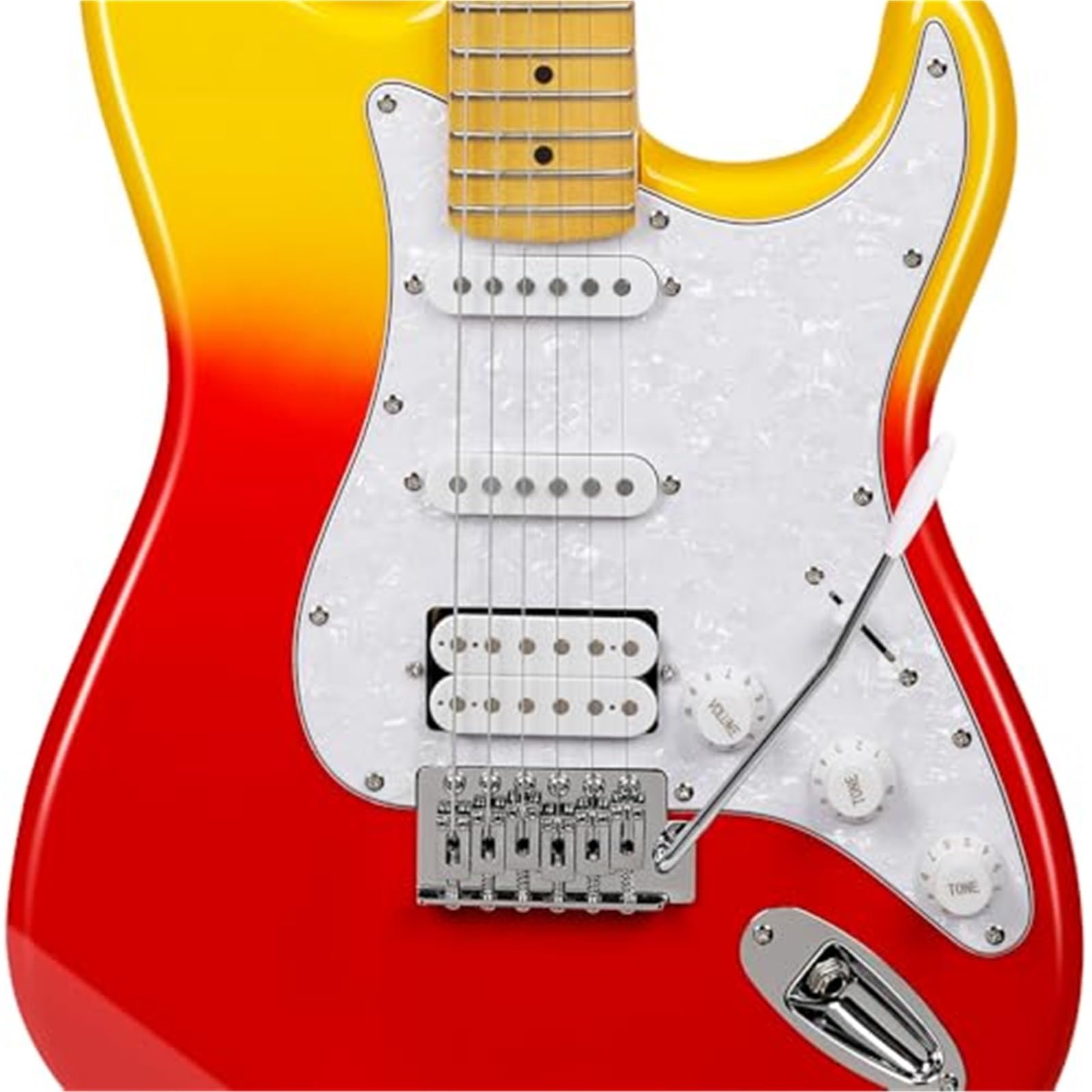 Zestaw Gitary Elektrycznej Z Litego Drewna Pomarańczowy Gradientowy Regulowany Mostek Zestaw Gitar Elektrycznych