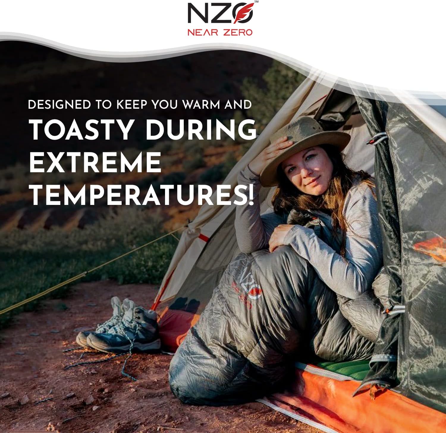 NEAR ZERO 18°F 850+ Power Down Fill Mummy Sleeping Bag for Adults | Ultralight, All Season, Backpacking Sleeping Bag for Hiking & Camping | 10D 470T Nylon Taffeta