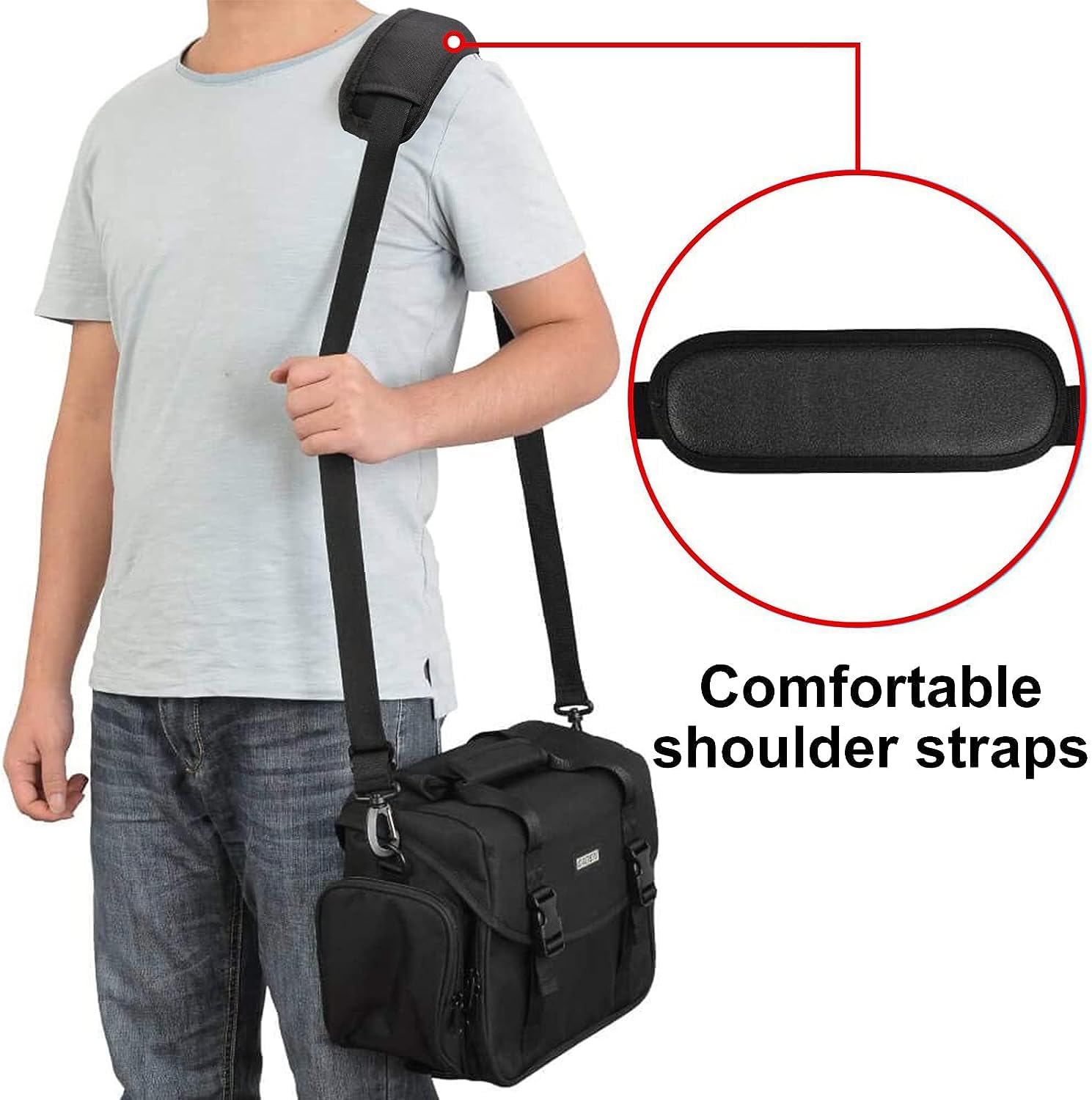 CADeN Kameratasche, fototasche Wasserbeständig Umhängetasche kompakte Sling Schulter Bag für DSLR SLR-Kamera Nikon Sony Canon Objektiv, S