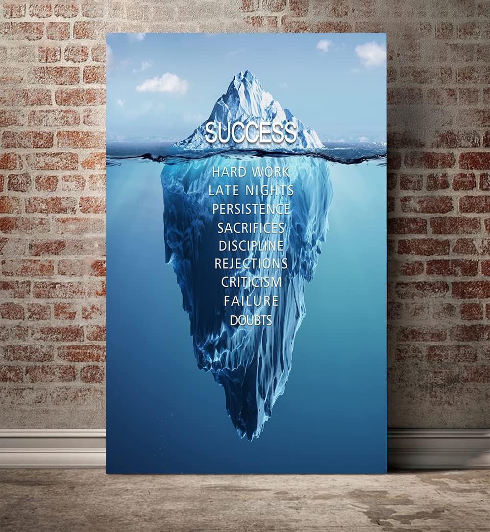 Super Brands Yatsen Bridge Success Inspirational Iceberg Posters Stretched Ready to Hang Modern Framed Hard Work Motivational Giclee Prints Canvas for Home and Office Decor - 28''Wx44''H Exclusive Discount 60% Price Yatsen Bridge Success Inspirational Iceberg Posters Stretched Ready to Hang Modern Framed Hard Work Motivational Giclee Prints Canvas for Home and Office Decor - 28''Wx44''H