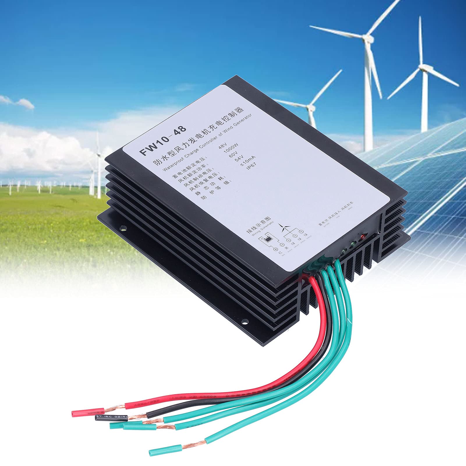 Marhynchus Regolatore di Generatore Eolico Regolatore di Carica Eolica Impermeabile MPPT 48V 1000W IP67 con Freno 60V 54V Recupera per di Energia Eolica per Uso Esterno